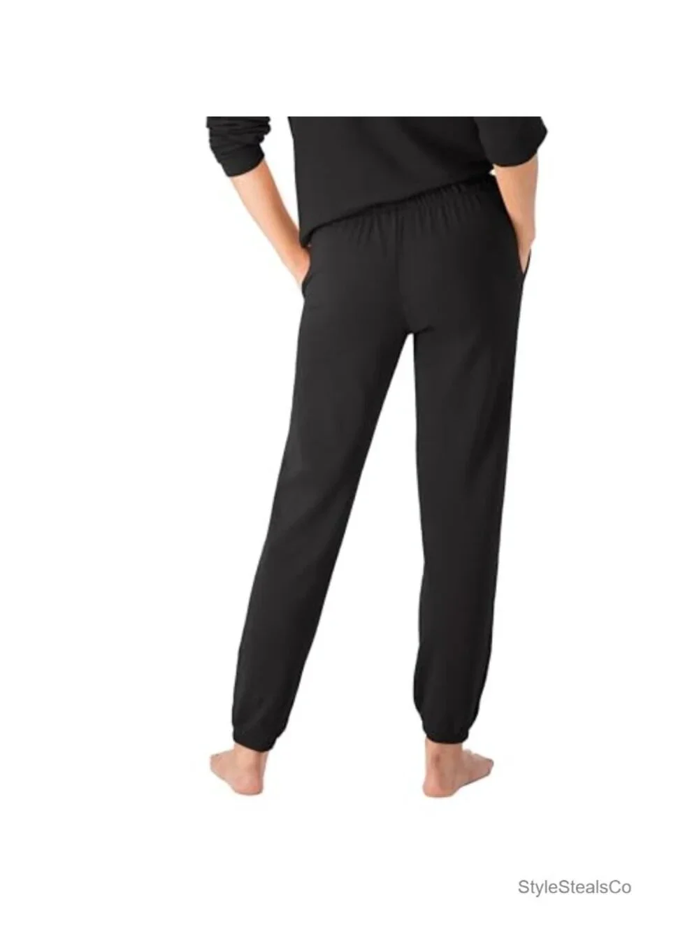 French Terry Joggers, Lightweight Lounge Pants with Pockets, Drawstring Waist,